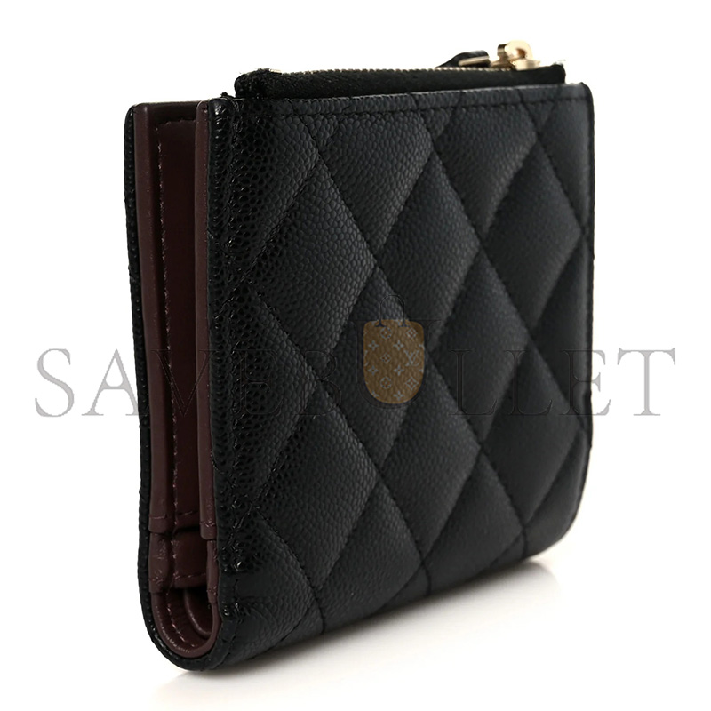 CHANEL CAVIAR QUILTED LEATHER ZIP-AROUND SHORT WALLET AP3388 (11*10*2cm)